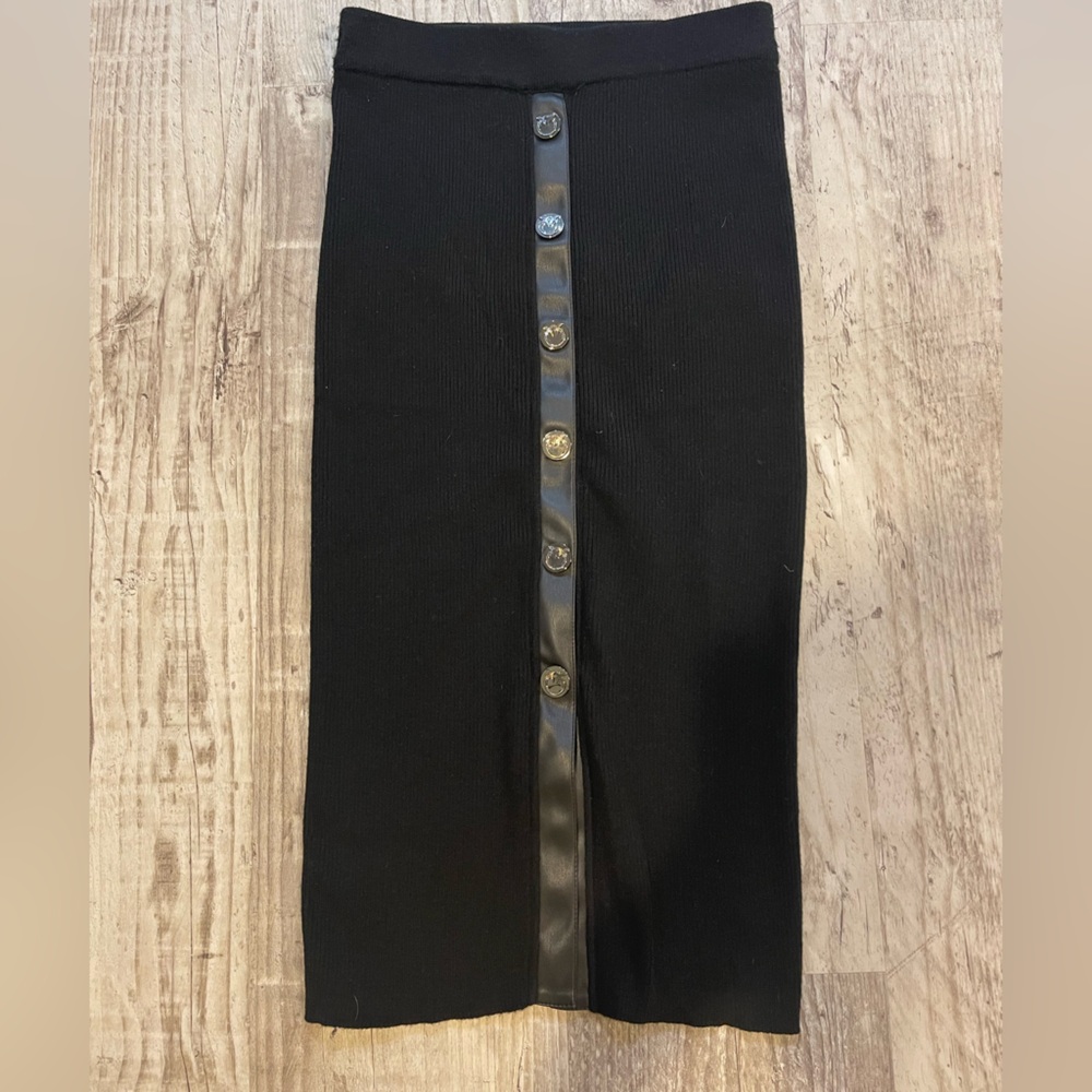 Pinko Buttoned Ribbed Knit Skirt M - Picture 5 of 6